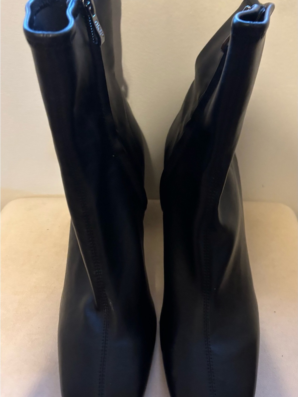 DKNY Black Stretch Ankle Booties with Side Zipper